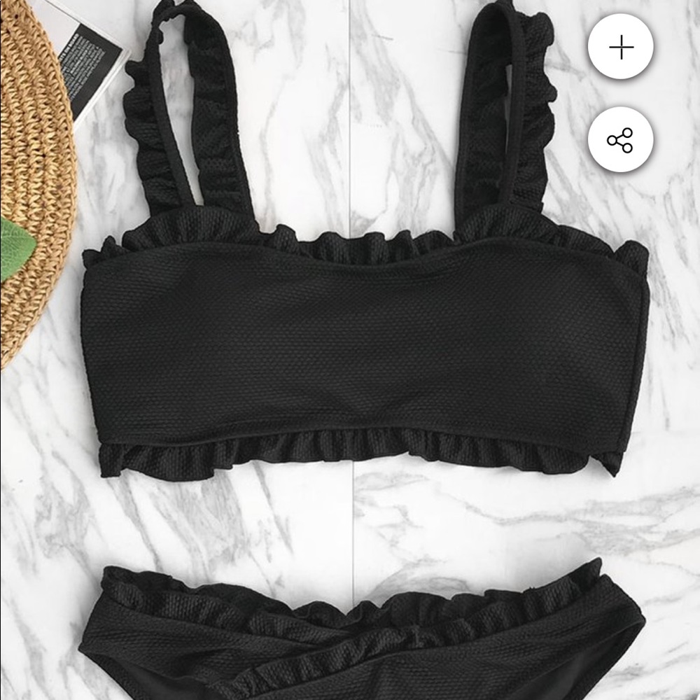 Black ruffle Cupshe bikini